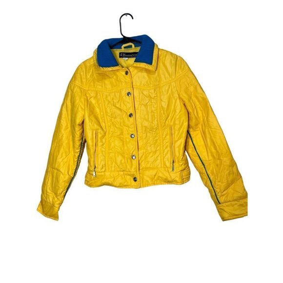 Vintage Obermeyer‎ Yellow Blue Jacket Size M - Picture 1 of 9